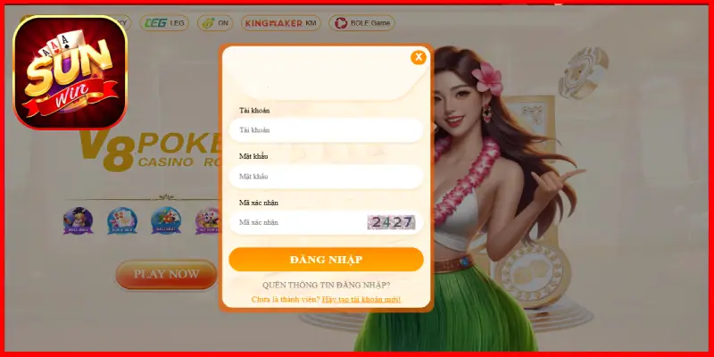 Banner chính thức với Đăng Nhập Sunwin